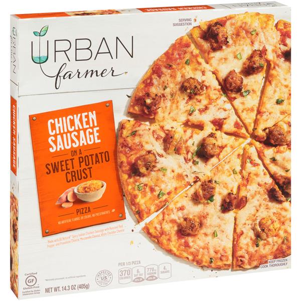 Urban Farmer Chicken Sausage on a Sweet Potato Crust Pizza HyVee