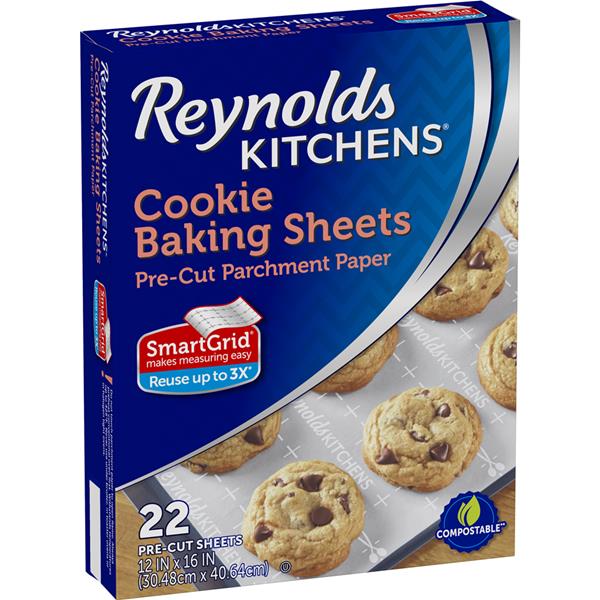 Reynolds Kitchens Cookie Baking Sheets Pre Cut Parchment Paper 22