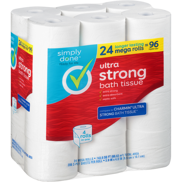 Simply Done Ultra Strong Bath Tissue Mega Rolls | Hy-Vee Aisles Online ...
