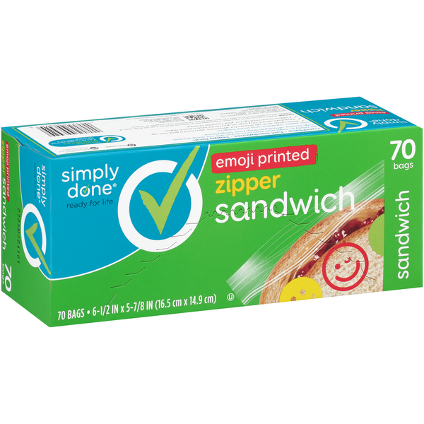 Simply Done Emoji Printed Zipper Sandwich Bags | Hy-Vee Aisles