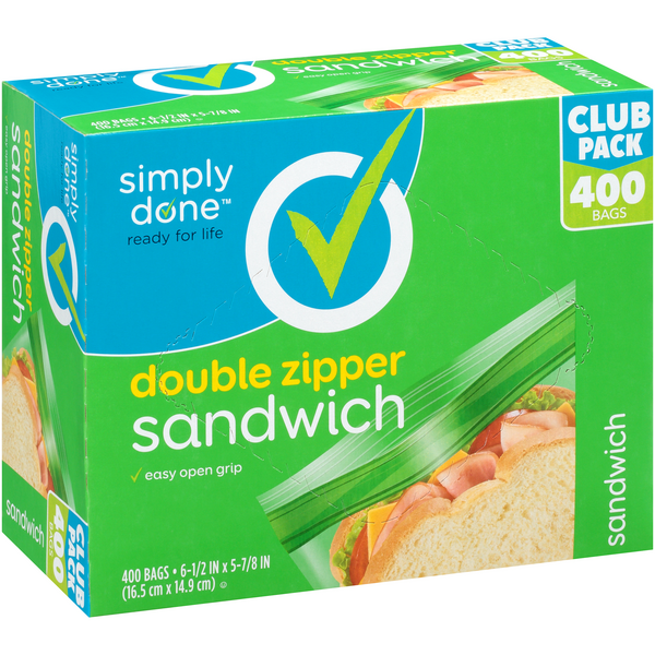 Simply Done Zipper Square Snack Bags, Shop