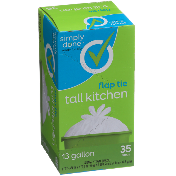 Simply Done Flap Tie Tall Kitchen Bags 13Gal HyVee Aisles Online