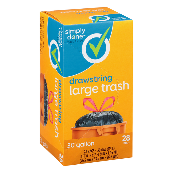 Simply Done Drawstring Large Trash Bags 30Gal HyVee Aisles Online