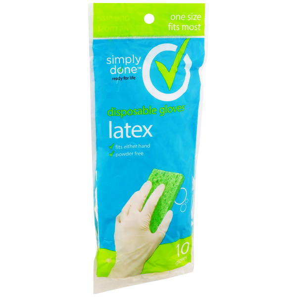 Simply Done Disposable Latex Gloves One Size Fits Most 10ct Hy Vee