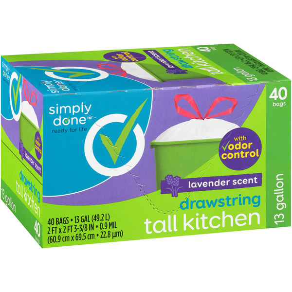 Simply Done Drawstsring Lavender Scent Tall Kitchen Bags 13Gal HyVee
