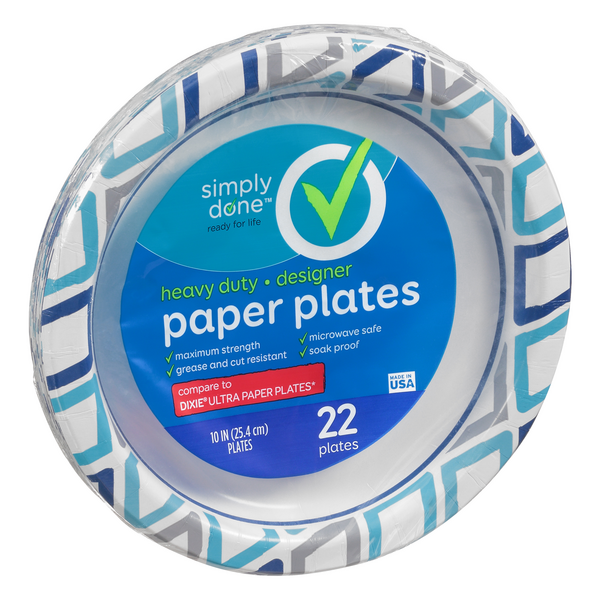 Simply Done Heavy Duty Designer 10 1/16 Paper Plates