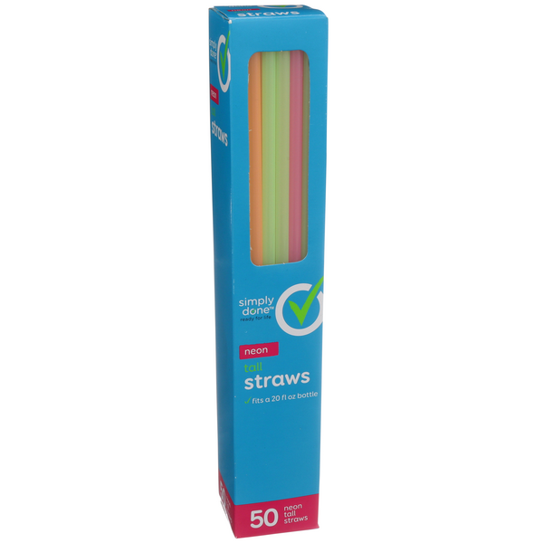 Choice 20 Neon Extra-Long Assorted Unwrapped Straw - 500/Pack