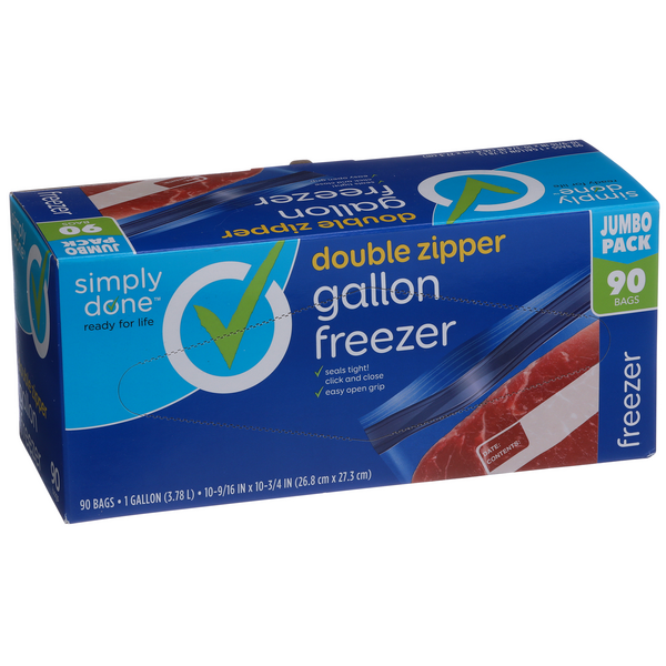 Simply Done Double Zip Gallon Freezer Bags | Hy-Vee Aisles Online ...