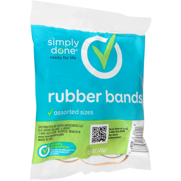 Simply Done Rubber Bands Colorful Assorted Sizes