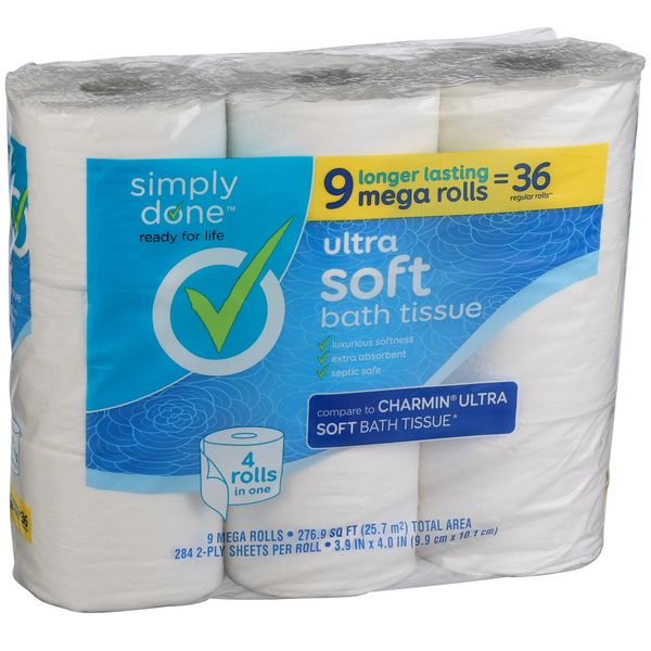 Simply Done Mega Roll Ultra Soft Bath Tissue | Hy-Vee Aisles Online ...