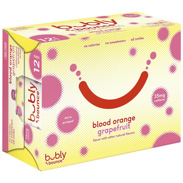 Bubly Bounce Sparkling Water, Blood Orange Grapefruit, Caffeinated