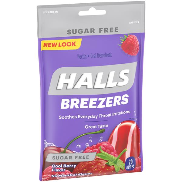 Halls Breezers Sugar Free Cool Berry Flavor Pectin Throat Drops | Hy ...