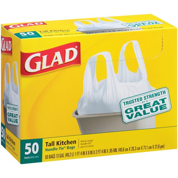 Glad Tall Kitchen Handle Tie Bags 13Gal Hy Vee Aisles Online Grocery   0012587607640 CL Default Default Large 