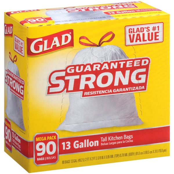 Glad Guaranteed Strong 13Gal Tall Kitchen Bags | Hy-Vee Aisles Online ...