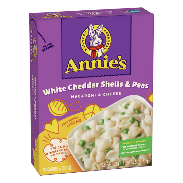Annie S White Cheddar Shells Peas Macaroni Cheese Hy Vee Aisles Online Grocery Shopping