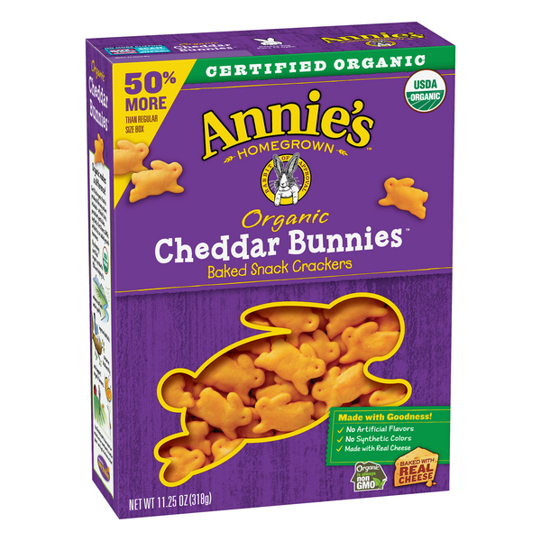 Annies Homegrown Organic Cheddar Bunnies Baked Snack Crackers Hy Vee