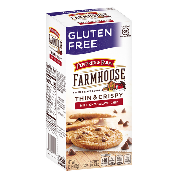 Pepperidge Farm Farmhouse Gluten Free Thin & Crispy Milk Chocolate Chip ...