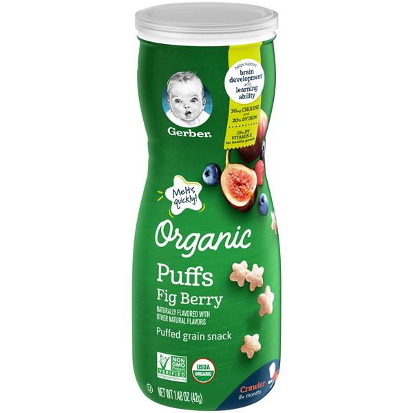 Gerber Organic Puffs Fig Berry Puffed Grain Snack | Hy-Vee Aisles