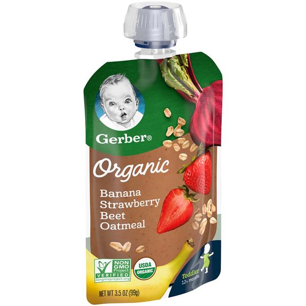 Gerber Organic Toddler Banana Strawberry Beet Oatmeal HyVee Aisles