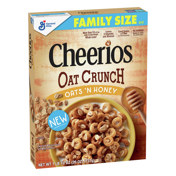 General Mills Cheerios Oat Crunch Oats N Honey Cereal Family Size Hy Vee Aisles Online Grocery Shopping