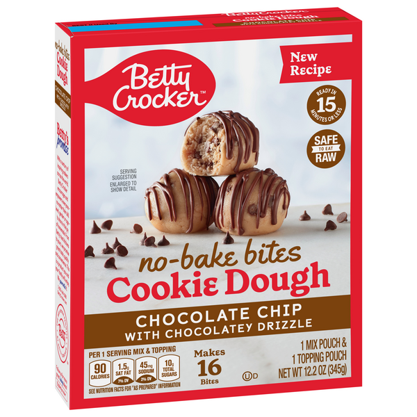 Betty Crocker No Bake Cookie Dough Bites, Chocolate Chip ...