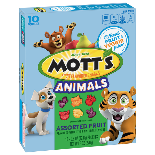 Mott's Animals Fruit Flavored Snacks, Assorted Fruit Flavored 10