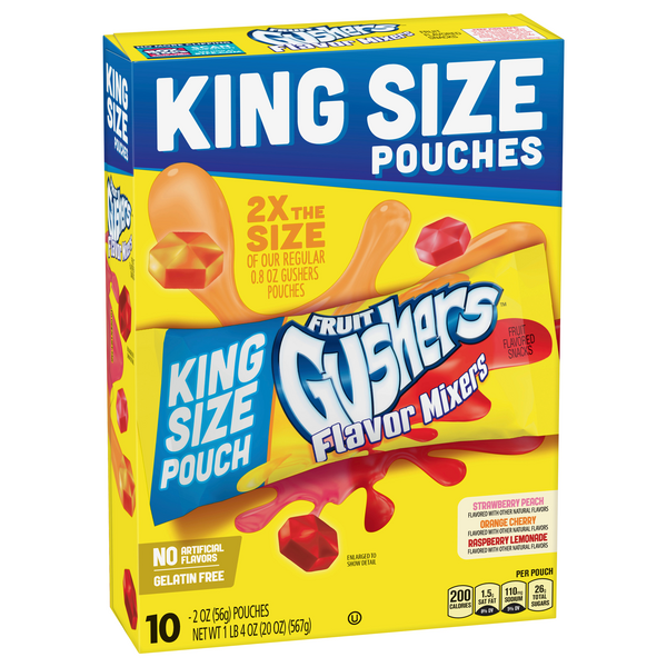 Fruit Gushers Flavor Mixers Fruit Flavored Snacks King Size 102 oz