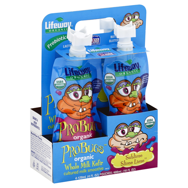 Probugs Lifeway Organic ProBugs Organic Whole Milk Kefir Sublime Slime Lime 4-4 ...