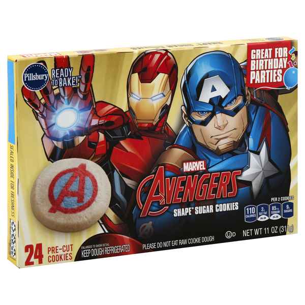 Pillsbury Ready to Bake Marvel Avengers Shape Sugar Cookies 24 Pre