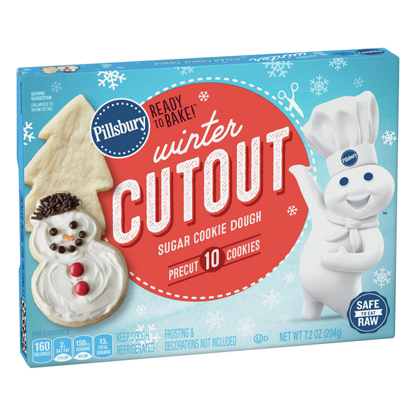 Pillsbury Ready To Bake Sugar Cookie Dough Winter Cutout 10ct Hy Vee Aisles Online Grocery Shopping