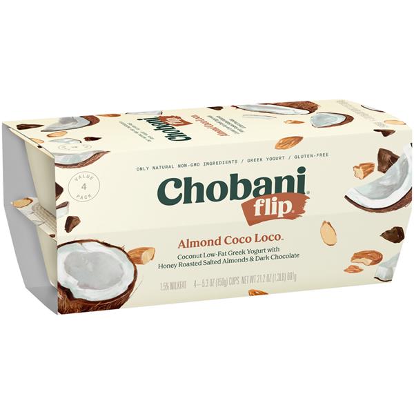 Chobani Flip Almond Coco Loco Greek Yogurt 4Pk | Hy-Vee Aisles Online ...
