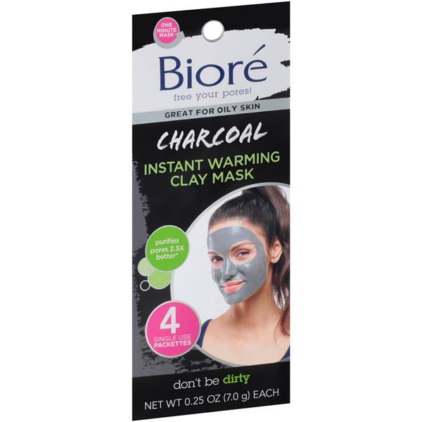 Biore Charcoal Self Heating One Minute Mask 4Pk | Hy-Vee Aisles Online ...