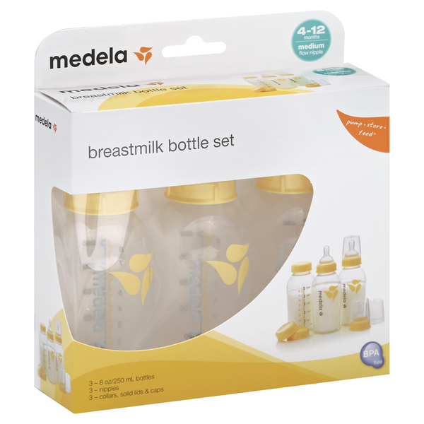 NEW Medela Breastmilk Bottle Set 8 Ounce 3 Count FREE SHIPPING 