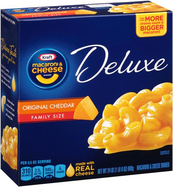 Kraft Deluxe Original Cheddar Family Size Macaroni & Cheese Dinner | Hy ...