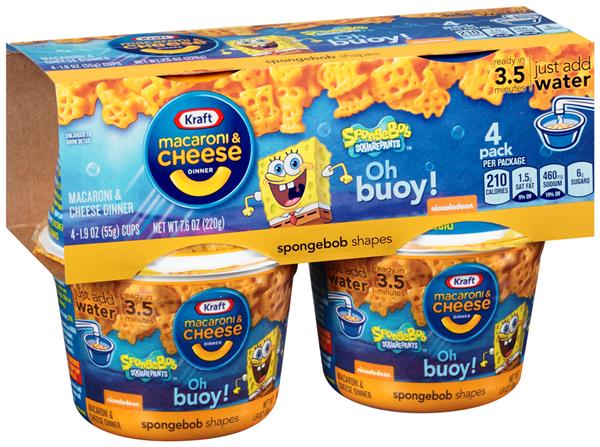 Kraft SpongeBob Shapes Macaroni & Cheese Dinner 4Pk | Hy-Vee Aisles ...