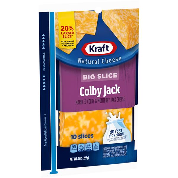 Kraft Natural Cheese Big Slice Colby Jack Cheese Slices 10Ct HyVee