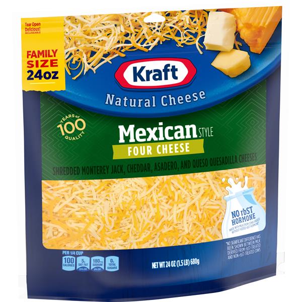 Kraft Shredded Finely Shredded Mexican Style Four Cheese Blend HyVee