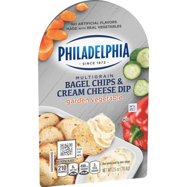 Philadelphia Multigrain Bagel Chips & Garden Vegetable ...
