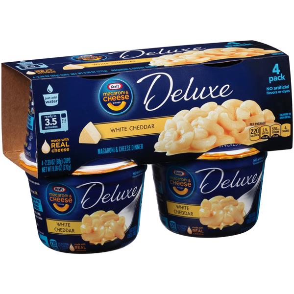 Kraft Deluxe White Cheddar Macaroni & Cheese Dinner Microcups 4Pk | Hy ...