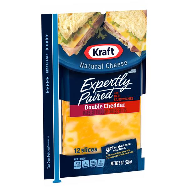 Kraft Expertly Paired Double Cheddar Cheese Slices 12 Slices HyVee Aisles Online Grocery Shopping