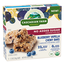 Cascadian Farm Organic Granola Bars, Blueberry Vanilla Chewy, No Added Sugar 5-1.2 oz