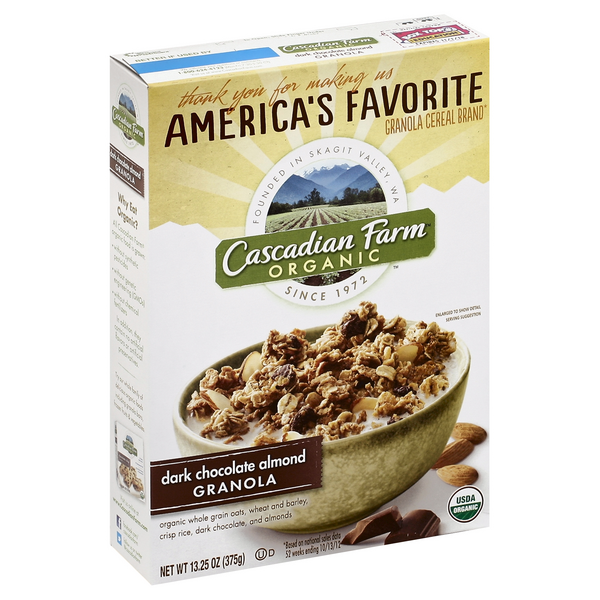 Cascadian Farm Organic Dark Chocolate Almond Granola Cereal HyVee Aisles Online Grocery Shopping