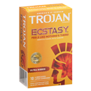Trojan Ecstasy Ultra Ribbed Lubricated Latex Condoms