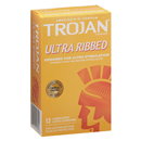 Trojan Ultra Ribbed Lubricated Latex Condoms