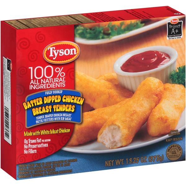 Tyson Fully Cooked Batter Dipped Chicken Breast Tenders 13.25 oz. Box