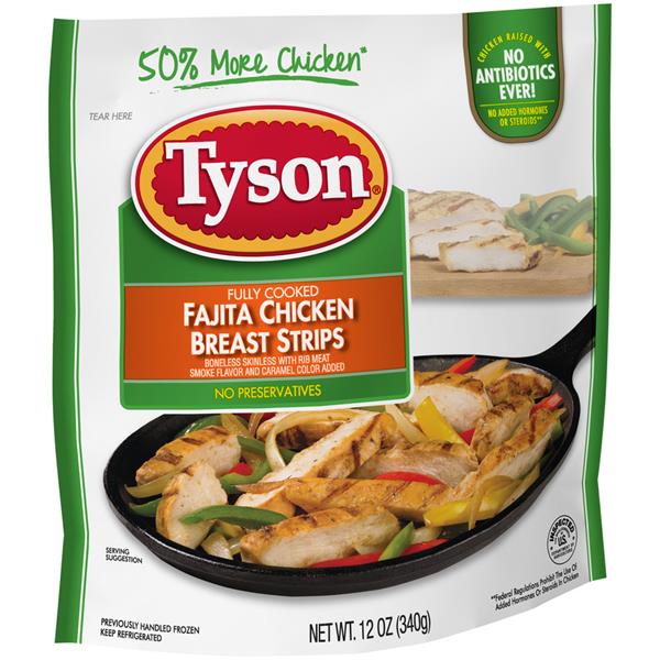 Tyson Fully Cooked Fajita Chicken Breast Strips | Hy-Vee Aisles Online ...