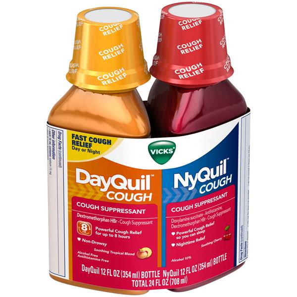 Vicks DayQuil/NyQuil Cough Suppressant Liquid 2Ct HyVee Aisles