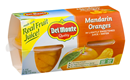 Del Monte Mandarin Oranges In Lightly Sweetened Juice & Water 4-4 oz Cups