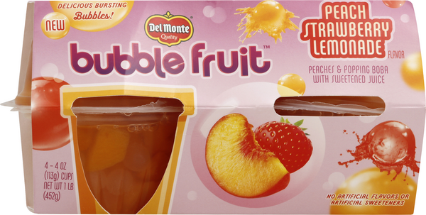 Bubble Fruit®, Peach Strawberry Lemonade Fruit Cup Snacks