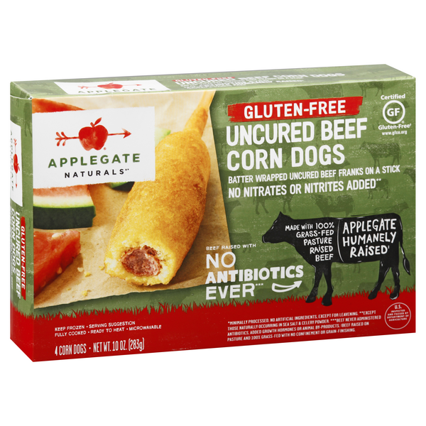 Applegate Natural GlutenFree Uncured Beef Corn Dogs 4 CT HyVee